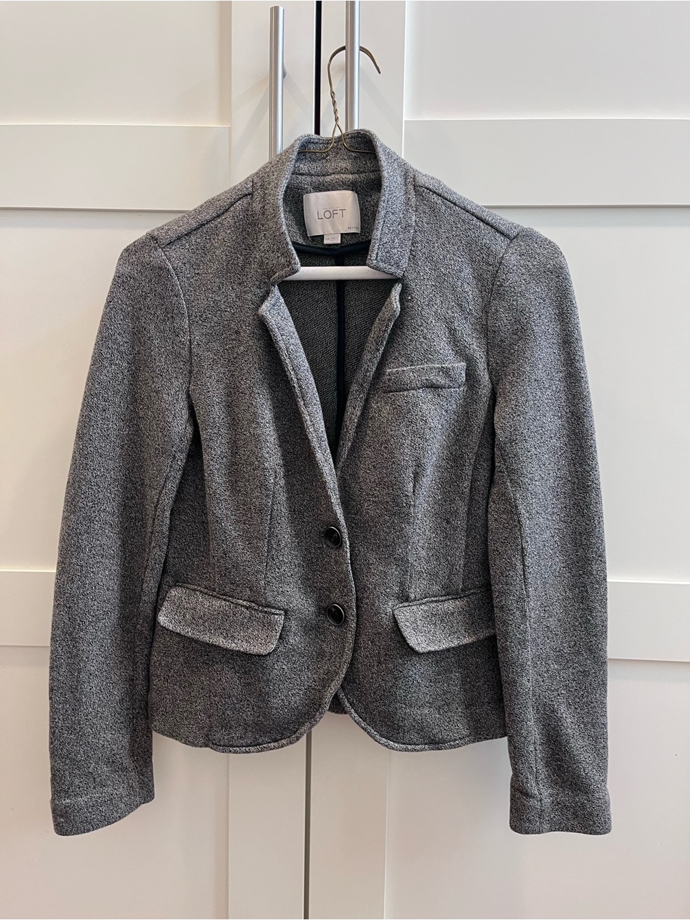 LOFT Gray Knit Tailored Blazer Jacket